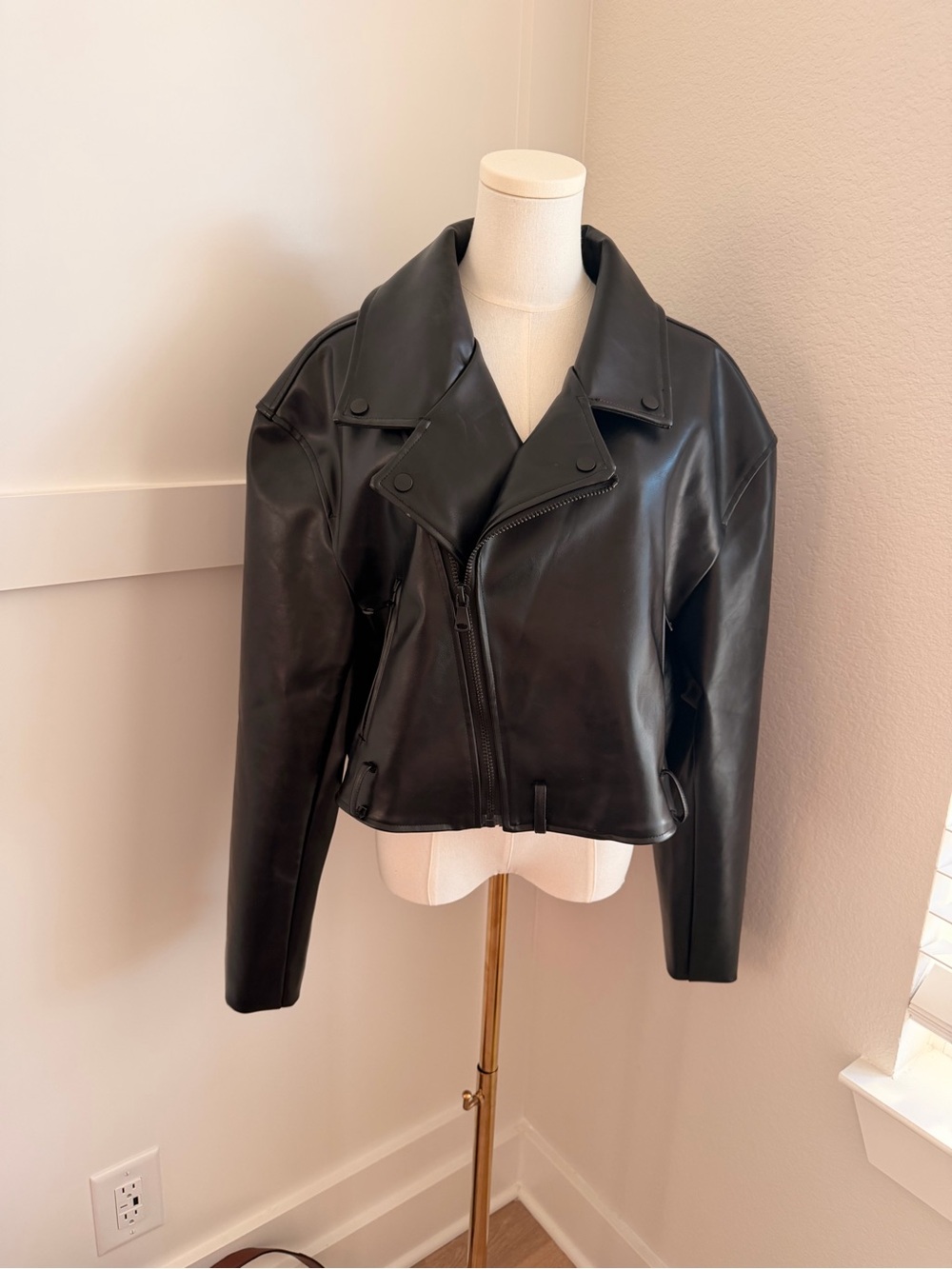 Lioness Black Faux Leather Moto Jacket